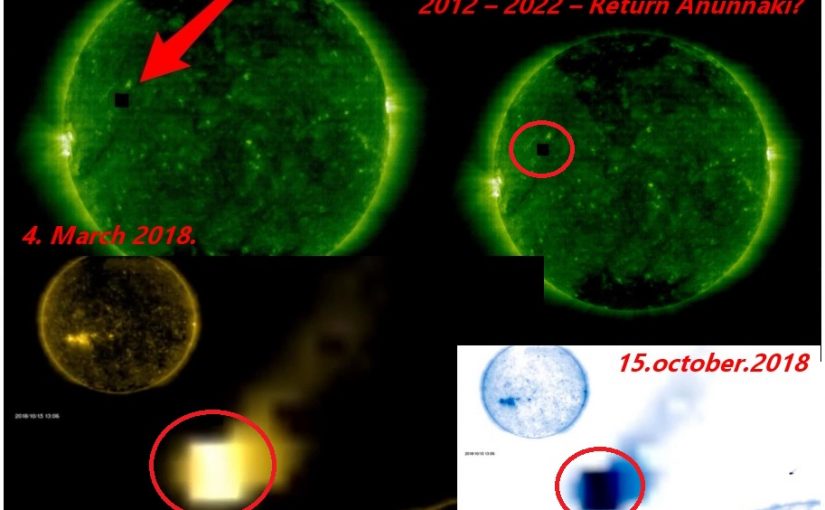 Return of Anunnaki ship around the Sun, this has the size of our planet.   15.october.2018  and  4. March 2018