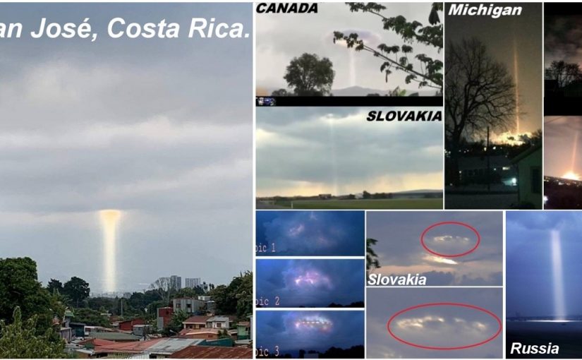 Alien ship in the cloud? Mysterious beams of light appeared around the world.