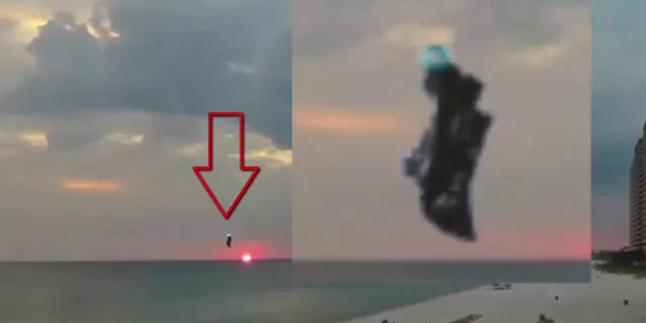 Unbelievable: UFO-The Black Knight Satellite!  Over the sea in Florida! Video.