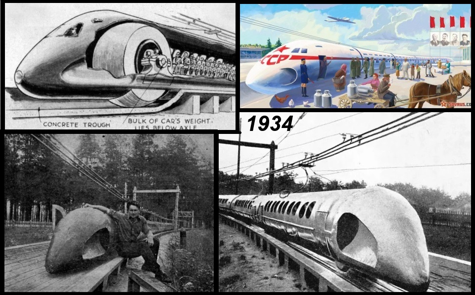 Photos and Video:The Soviet  the ball train from 1934 was supposed to be the vehicle of the future, speeding at 300 kilometers per hour.